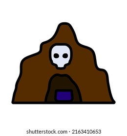Scare Cave Icon. Editable Bold Outline With Color Fill Design. Vector Illustration.