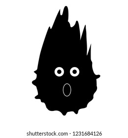 Scare face. Cute emoji . Vector illustration.