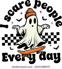 I scare people everyday Halloween t shirt design.