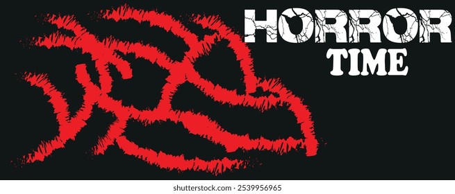 Scare time sign on white background. horror time 