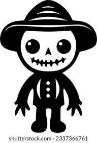 Scarecrow black outlines vector illustration