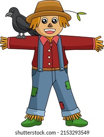 Scarecrow Cartoon Colored Clipart Illustration Stock Vector (Royalty ...