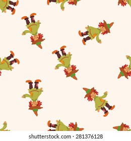 Scarecrow , cartoon seamless pattern background