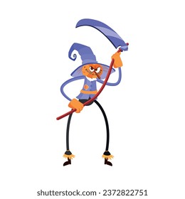 Scarecrow Character of Hallowen Isolated Retro Cartoon Vector