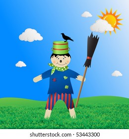 Scarecrow at daylight vector