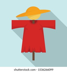 Scarecrow doll icon. Flat illustration of scarecrow doll vector icon for web design