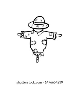 Scarecrow doodle vector icon