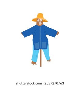 Scarecrow, Farming Flat Vector Illustration