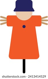 Scarecrow Farming Scary Icon Vector Flat Illustration