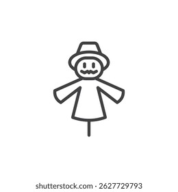 Scarecrow figure line icon. linear style sign for mobile concept and web design. Scarecrow outline vector icon. Symbol, logo illustration. Vector graphics