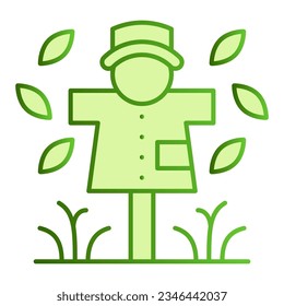 Scarecrow flat icon. Garden doll green icons in trendy flat style. Jackstraw gradient style design, designed for web and app. Eps 10