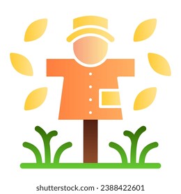 Scarecrow flat icon. Garden doll color icons in trendy flat style. Jackstraw gradient style design, designed for web and app. Eps 10