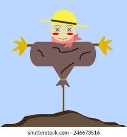scarecrow flat style Icon and illustration