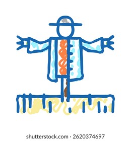 scarecrow gardening doodle icon sketch vector. scarecrow gardening sign. isolated symbol illustration