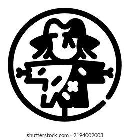 Scarecrow Glyph icon vector design and illustration template