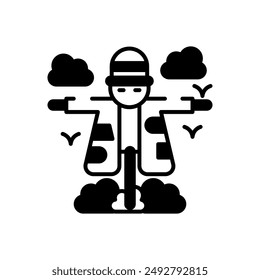 Scarecrow Glyph Icon, Vector illustration