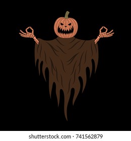 Scarecrow Halloween Black Background
