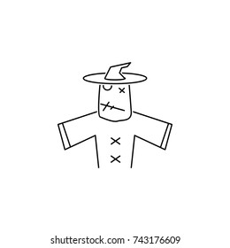 Scarecrow Halloween icon on white background