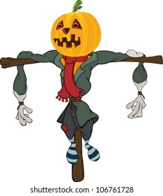 Scarecrow halloween pumpkin cartoon