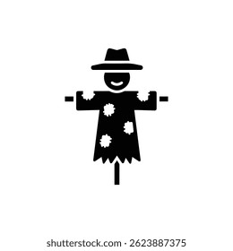 Scarecrow with Hat and Patchwork Clothes Icon