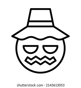 Scarecrow Head Icon. Line Art Style Design Isolated On White Background