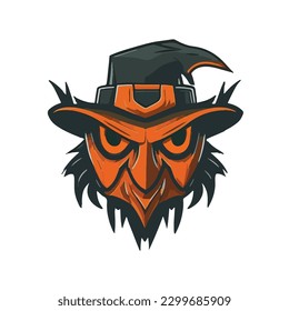 Scarecrow Head Mascot Icon Illustration art  