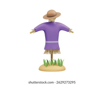 Scarecrow icon 3d rendering illustration. Scarecrow icon 3d