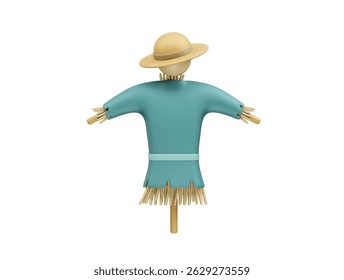 Scarecrow icon 3d rendering illustration