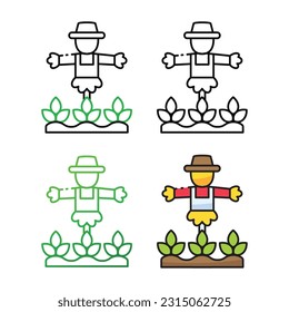 Scarecrow icon design in four variation color