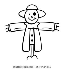 Scarecrow icon in doodle style 
