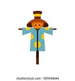 Scarecrow icon in flat style isolated on white background vector illustration
