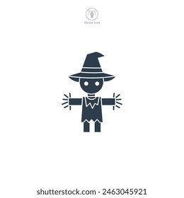 Scarecrow Icon Halloween theme symbol vector illustration isolated on white background