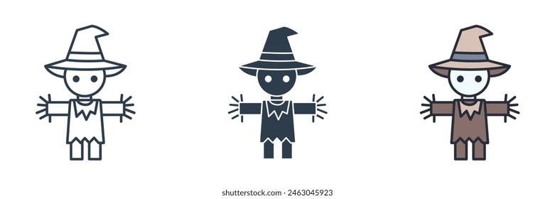 Scarecrow Icon Halloween theme symbol vector illustration isolated on white background