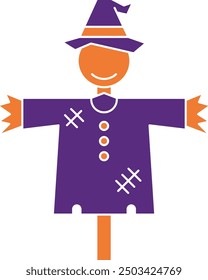 Scarecrow Icon and Illustration for Halloween and Farm-Themed Designs