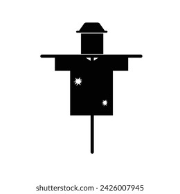 Scarecrow icon isolated on white background. Vector illustration.