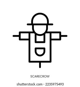 scarecrow icon. Line Art Style Design Isolated On White Background