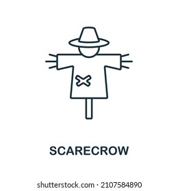 Scarecrow icon. Line element from farming collection. Linear Scarecrow icon sign for web design, infographics and more.