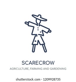 Scarecrow icon. Scarecrow linear symbol design from Agriculture, Farming and Gardening collection. Simple outline element vector illustration on white background.