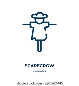 Scarecrow icon. Linear vector illustration from halloween collection. Outline scarecrow icon vector. Thin line symbol for use on web and mobile apps, logo, print media.