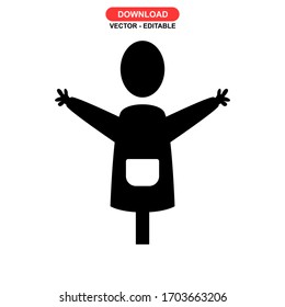 scarecrow icon or logo isolated sign symbol vector illustration - high quality black style vector icons
