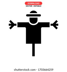 scarecrow icon or logo isolated sign symbol vector illustration - high quality black style vector icons
