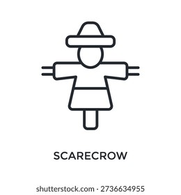Scarecrow Icon Outline Style. Vector Illustration For Graphic Design