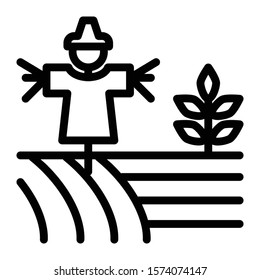 scarecrow icon outline vector design