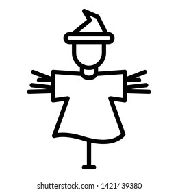 Scarecrow icon. Outline scarecrow vector icon for web design isolated on white background