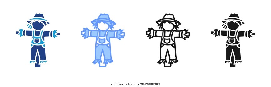 Scarecrow icon set multiple style collection