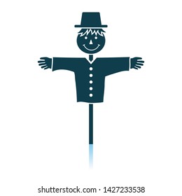 Scarecrow Icon. Shadow Reflection Design. Vector Illustration.