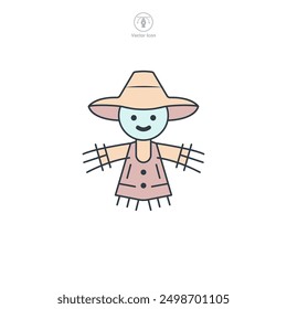 Scarecrow icon symbol vector illustration isolated on white background