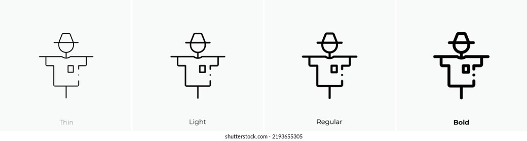 scarecrow icon. Thin, Light Regular And Bold style design isolated on white background