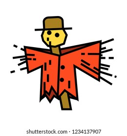 scarecrow icon, vector illustration