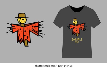 scarecrow icon, vector illustration
